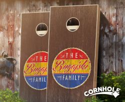 "Retro Southern Family" Stained Cornhole Boards