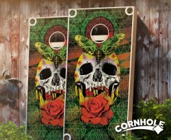 "Skull Attire" Stained Cornhole Boards