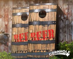 "Beer Barrel" Cornhole Boards