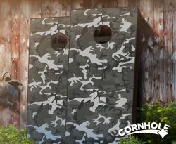 "Gray Camo" Cornhole Boards