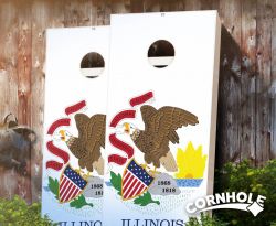 "Illinois Flag" Cornhole Boards