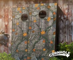 "Leafy Camo" Cornhole Boards