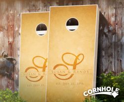 "Wedding Letter Rustic" Cornhole Boards