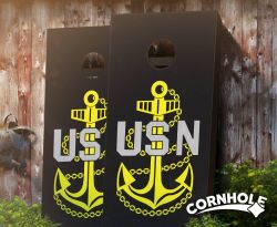 "Navy Anchor" Cornhole Boards