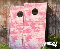 "Pink Camo" Cornhole Boards