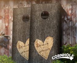 "Tree Carved" Wedding Cornhole Boards