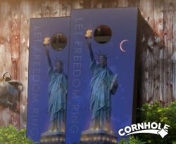 "Let Freedom Ring Dark" Cornhole Boards