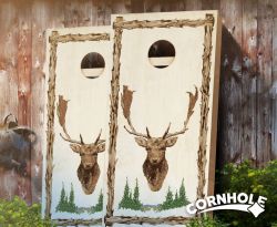 "Deer Lodge" Stained Cornhole Boards