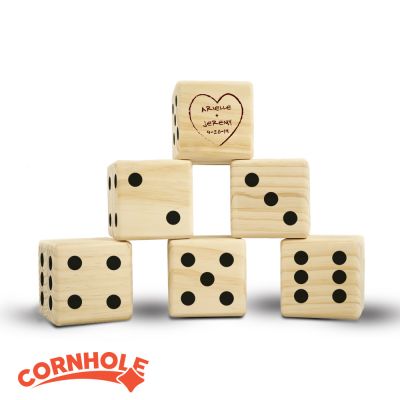 Tree Carved Heart Wedding Lawn Dice Game #2